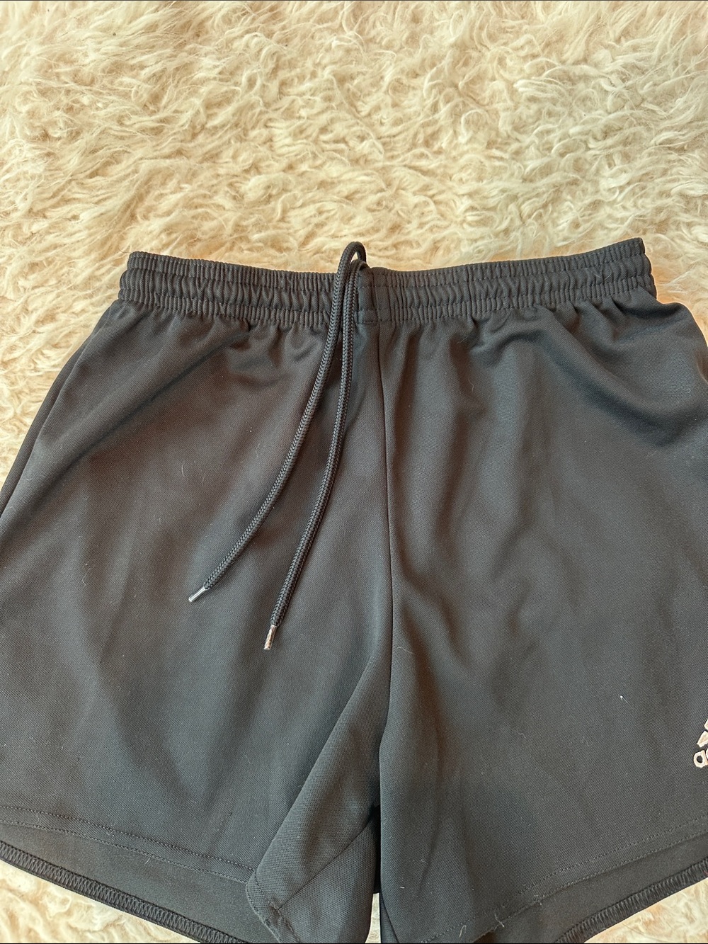 adidas Black Athletic Shorts with White Stripe Accents - Picture 4 of 6